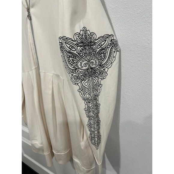 Monroe & Main Hoodie Jacket Beige Long Sleeve Zip Up Mandala Arm Design Sz 1X - Picture 4 of 10